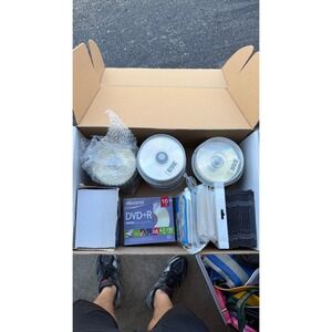 Blank DVD+R DVD-R CD-R Media Lot Memorex Spindles Sleeves and Jewel Cases Bundle